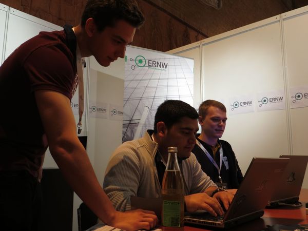 From left to right: Sebastian, Burak and Heinrich at the ERNW booth