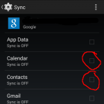 Android Google Sync Off